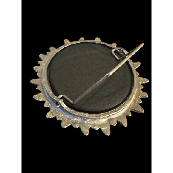 Small VTG Silver Tone Picture Photo Frame Round Ornate Filigree Fancy Mini 2” - Picture 2 of 6